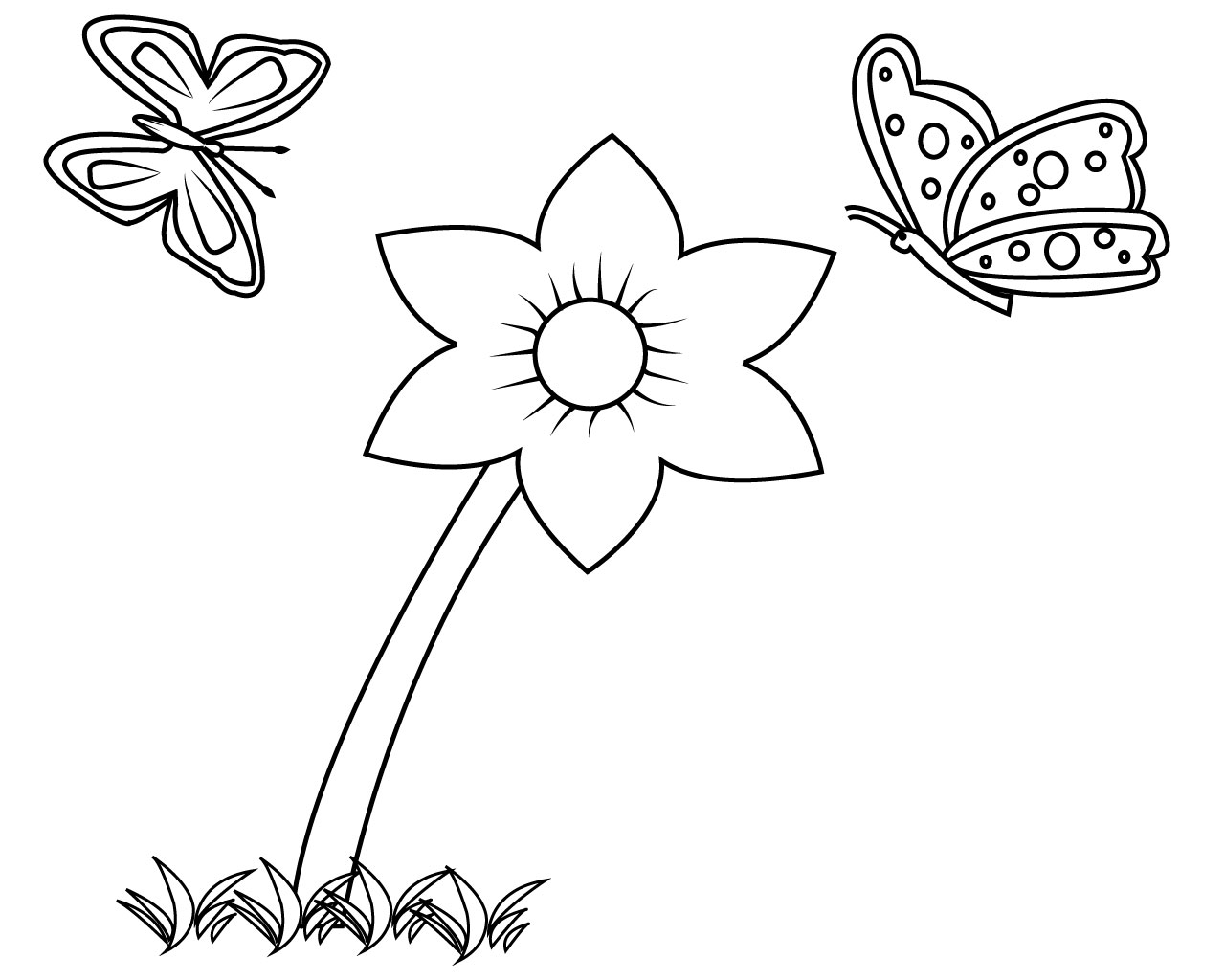 Simple Flower Coloring Pages For Spring | CareersPlay.com