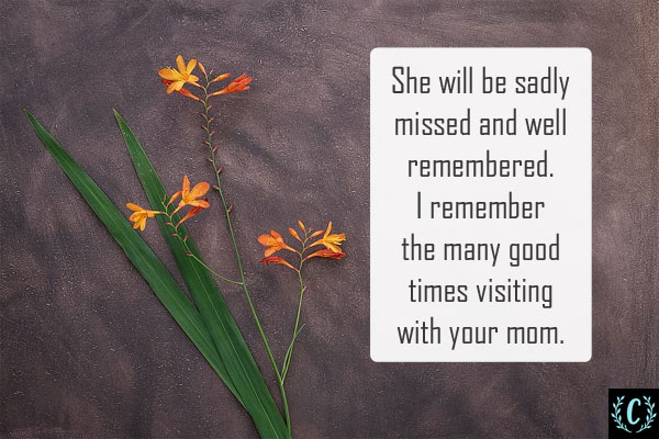 kind words of sympathy for loss of mother