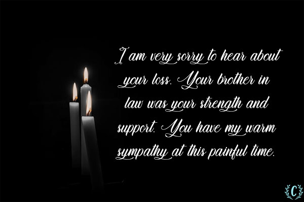 words of comfort for loss of brother in law