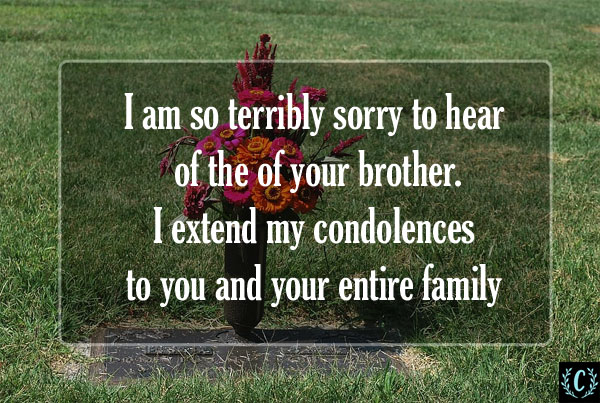 words of comfort for loss of brother message