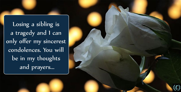 words of comfort for loss of brother prayer