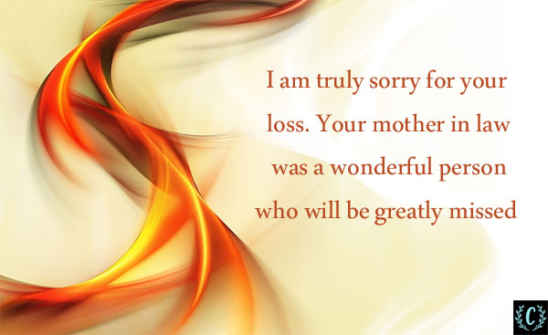 words of sympathy for loss of mother in law
