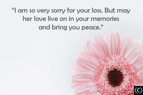 words of sympathy for loss of mother on flower