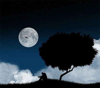 alone moon dp for whatsapp