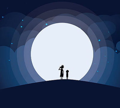 cartoon lonely moon dp for whatsapp